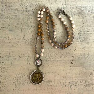 Handmade Indian/Buffalo Rhinestone pendant necklace